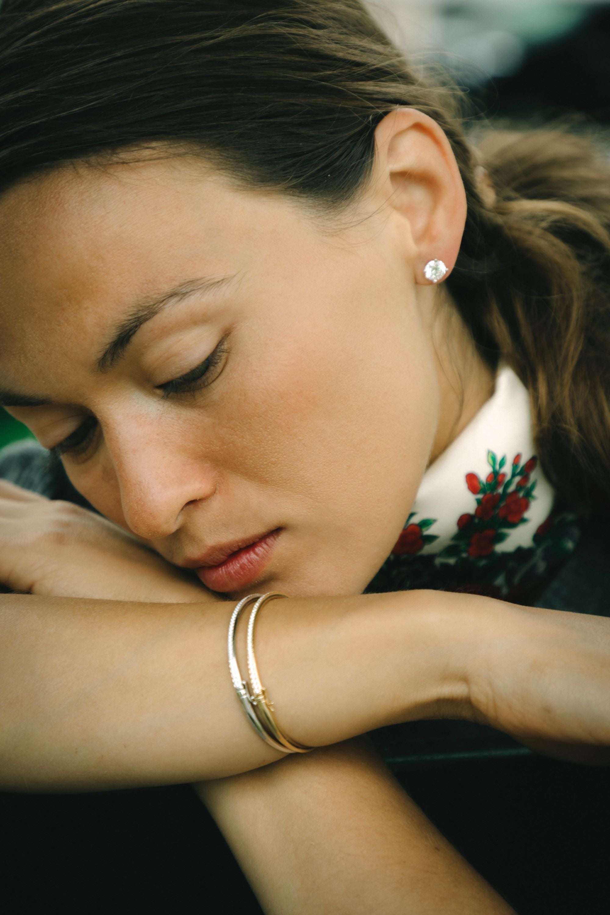 Solitaire ørestikker i 14 kt. hvidguld 1,00 ct.