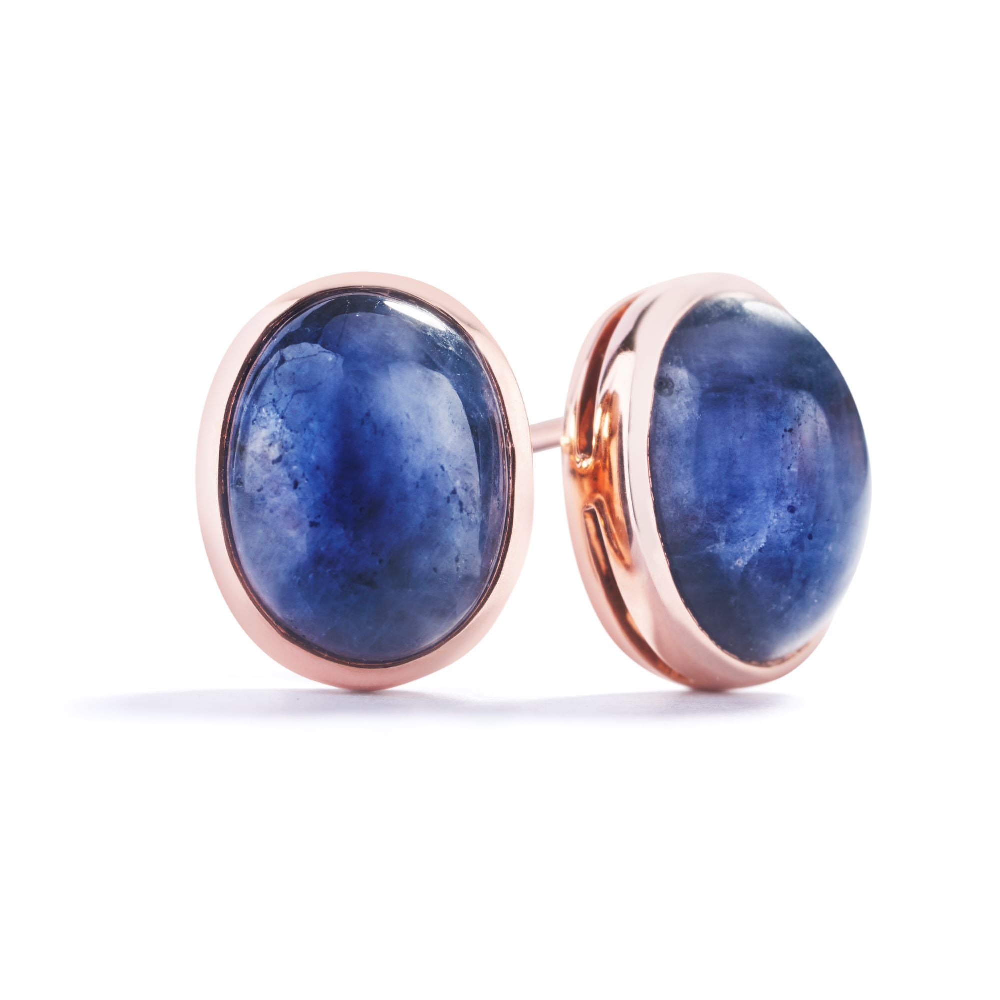 Safir Ørestikker i 18 kt. Rosaguld med 5,82 ct. Grønlandske Safirer