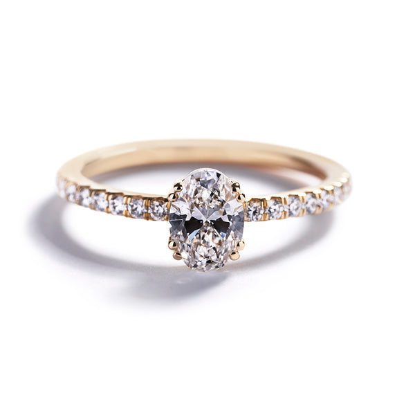 Fancy Love solitairering med 0,50 ct. oval diamant