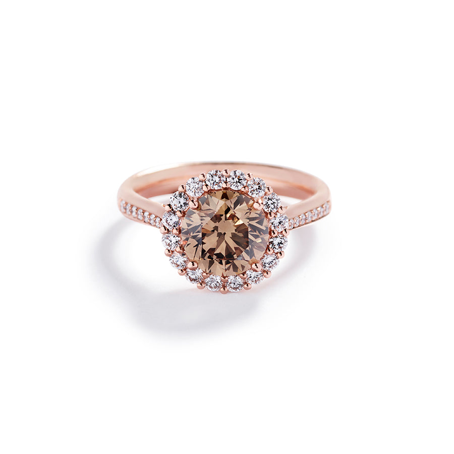 Rosetring med 2,11 ct. Argyle Champagne brillant fra Hartmann's