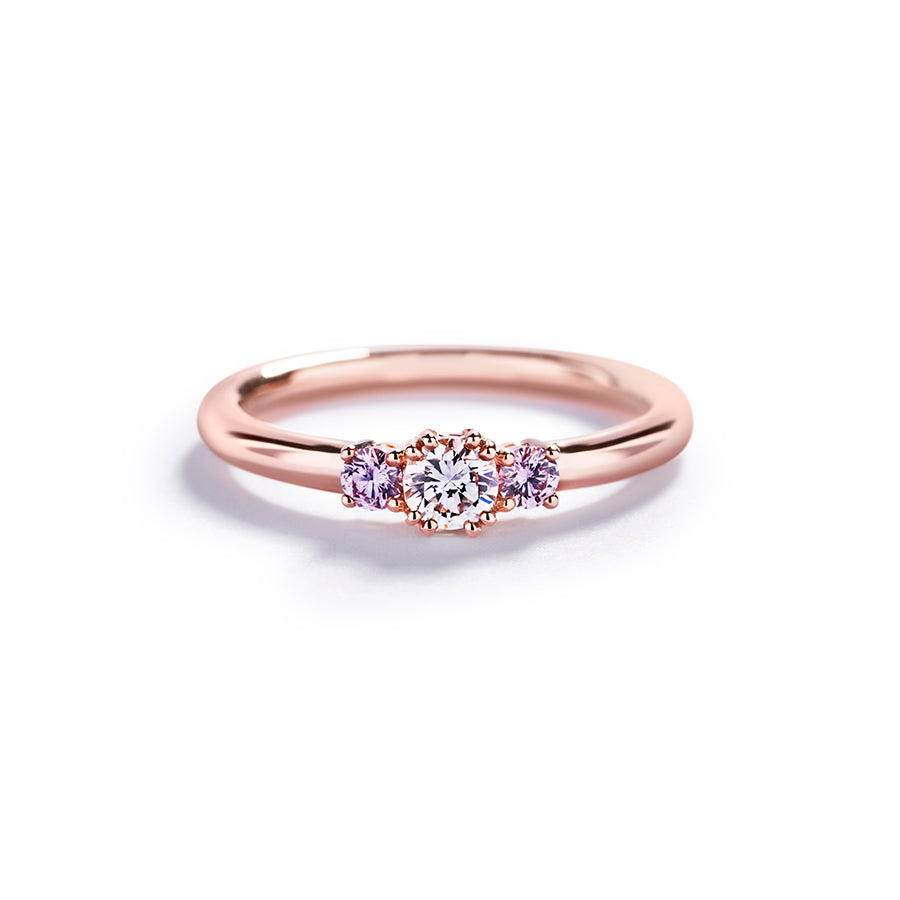Copenhagen Love 3-stensring med Argyle Pink brillanter