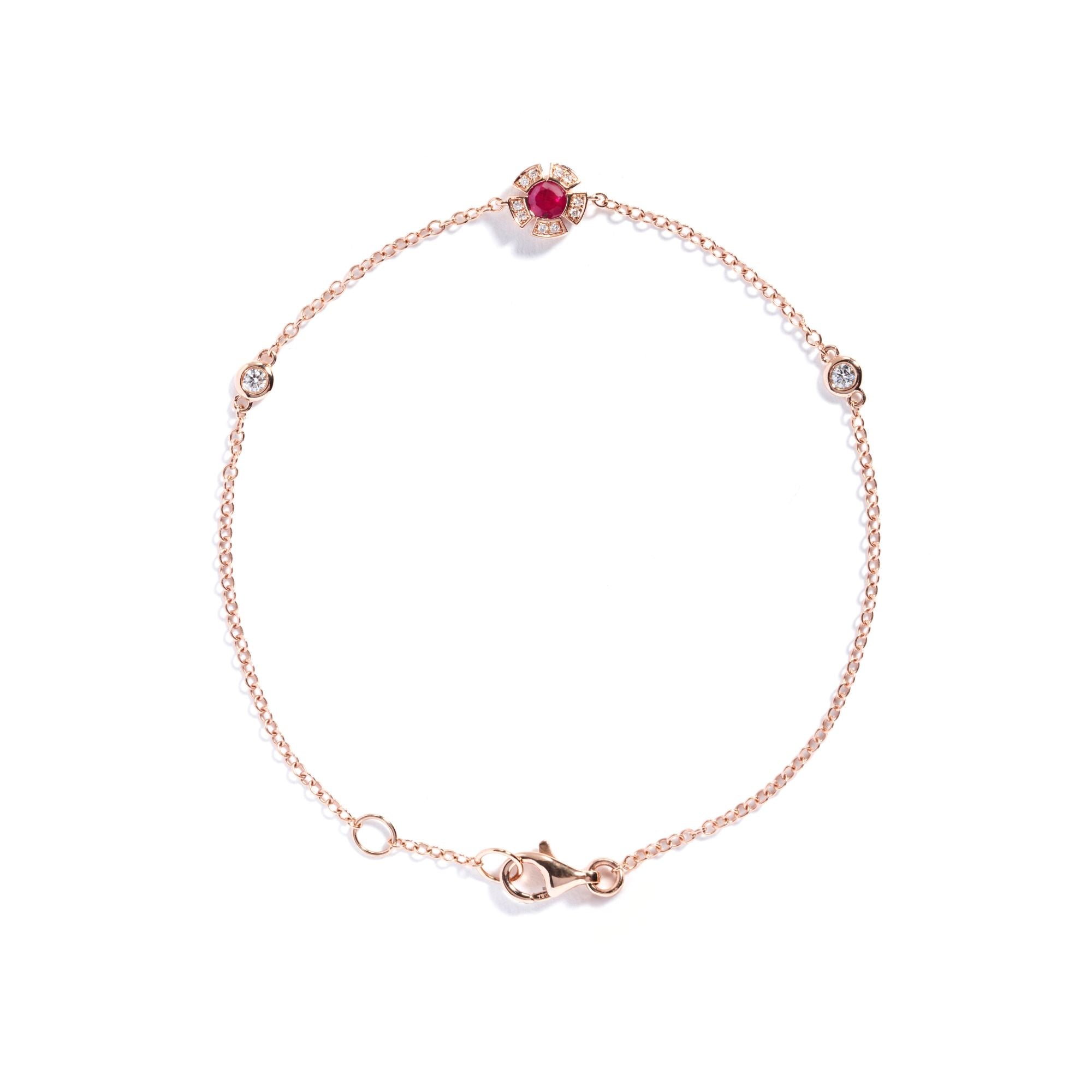 Armbånd i 18 kt. rosaguld med Grønlandsk Rubin