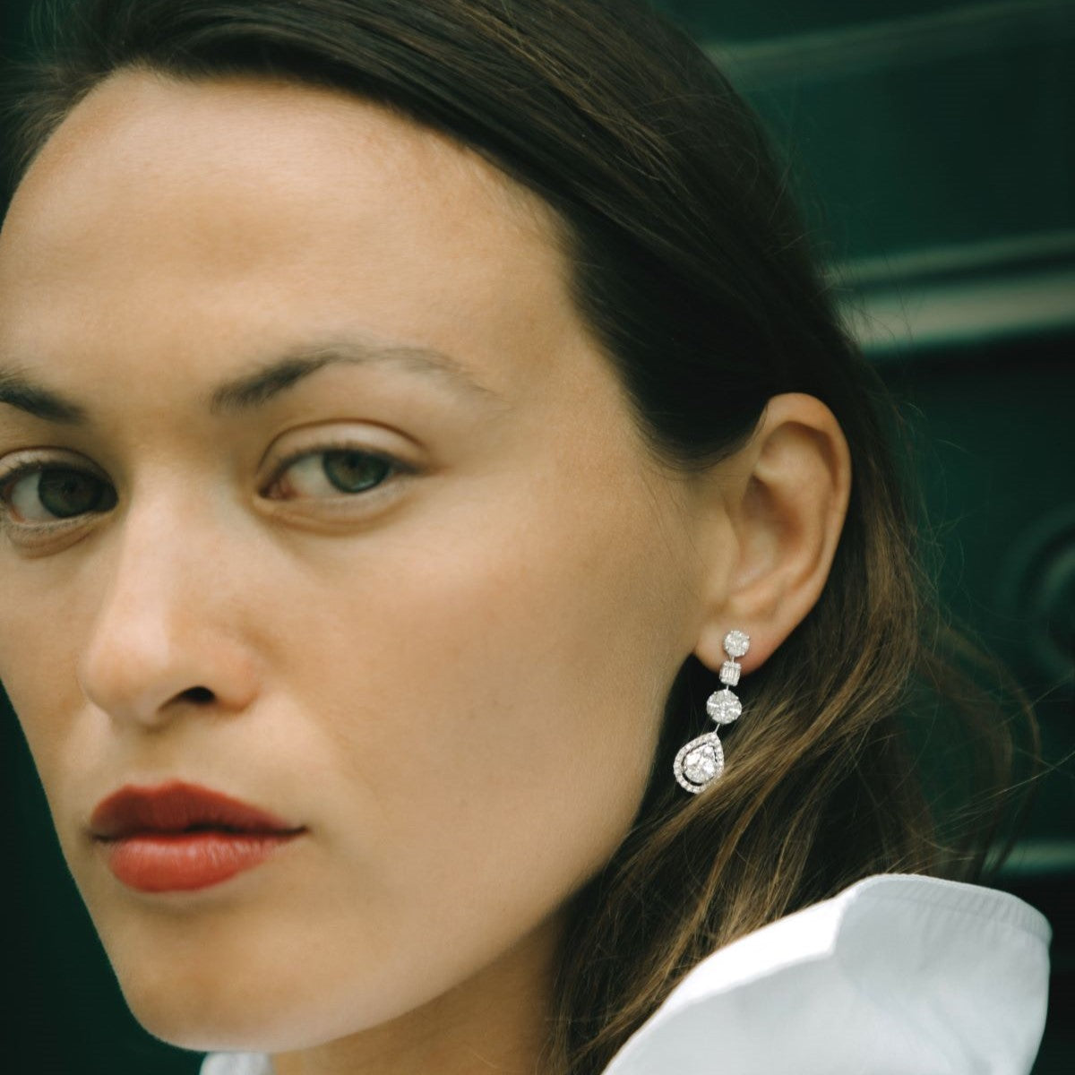 Diamantørehængere med i alt 2,94 ct. Fancy Cut diamanter