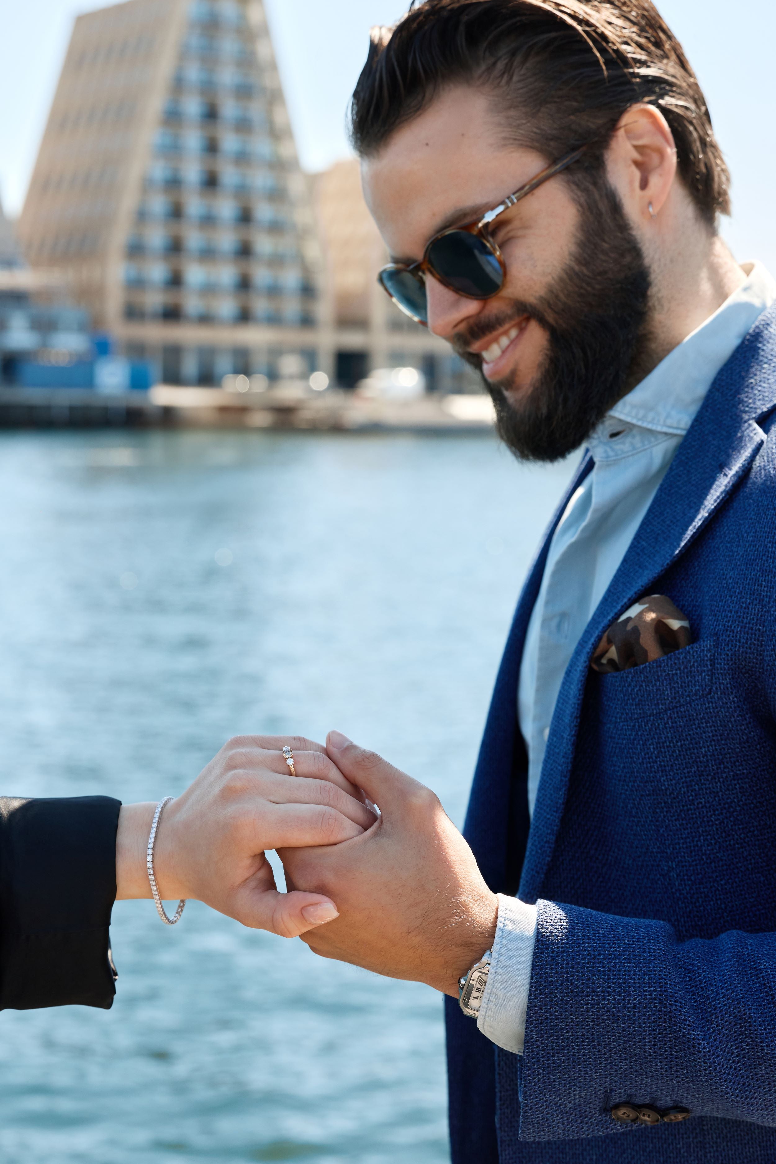 Copenhagen Love 3-stensring med 0,50 ct. champagne brillant