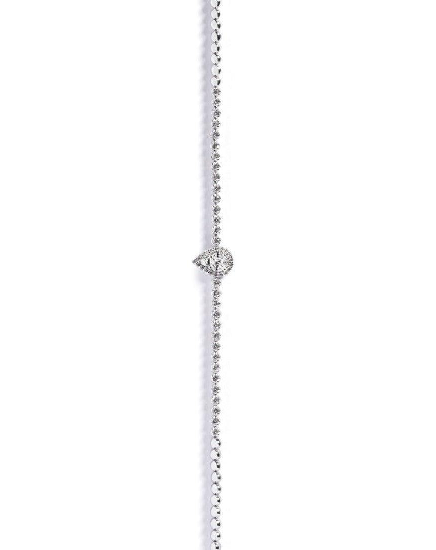Armbånd i 18 kt. hvidguld med 0,19 ct. fancy cut diamanter og 0,59 ct. brillanter