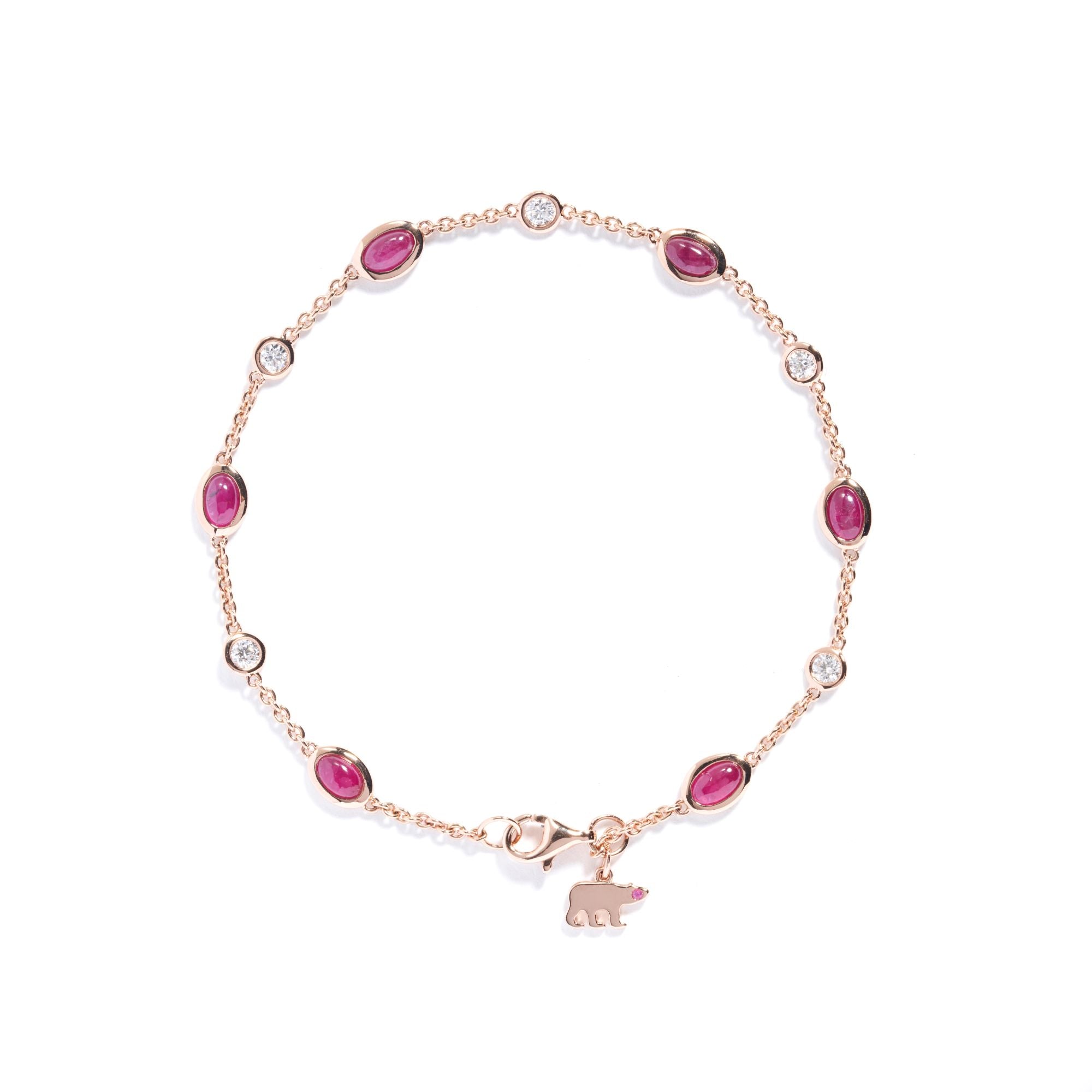 Armbånd i 18 kt. rosaguld med Grønlandsk Rubiner