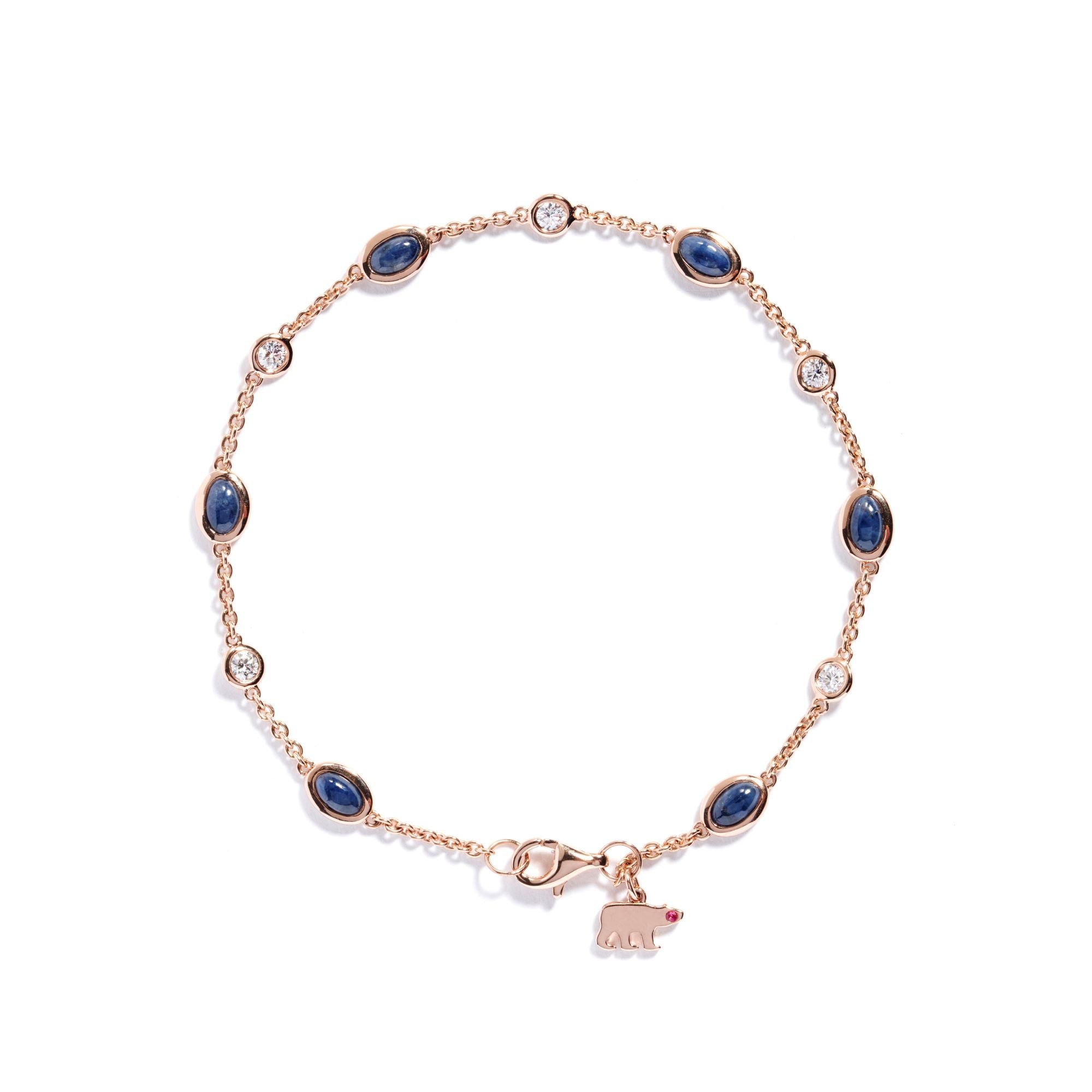 Armbånd i 18 kt. rosaguld med Grønlandsk Safirer