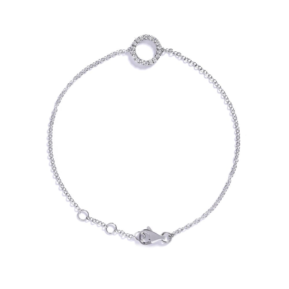 Diamant armbånd i 18 kt. hvidguld med 0,14 ct. brillanter