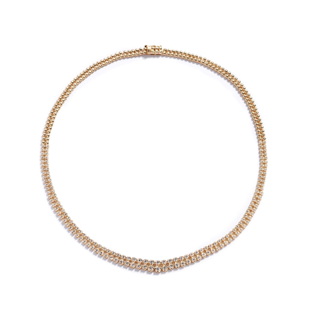 Diamantcollier i 18 kt. gulguld med 2,74 ct. brillanter