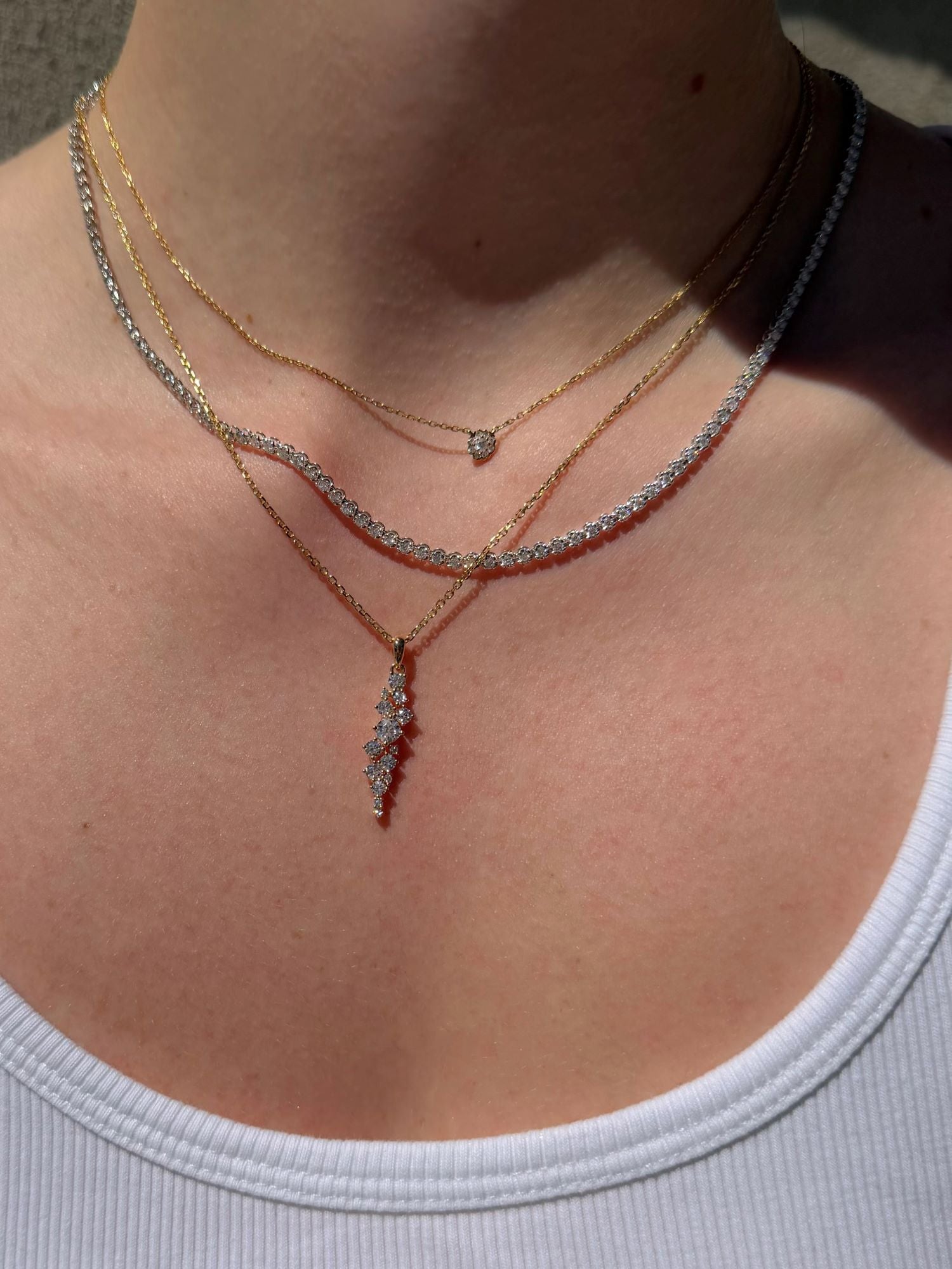 Tenniscollier i 18 kt. hvidguld med 3,40 ct.