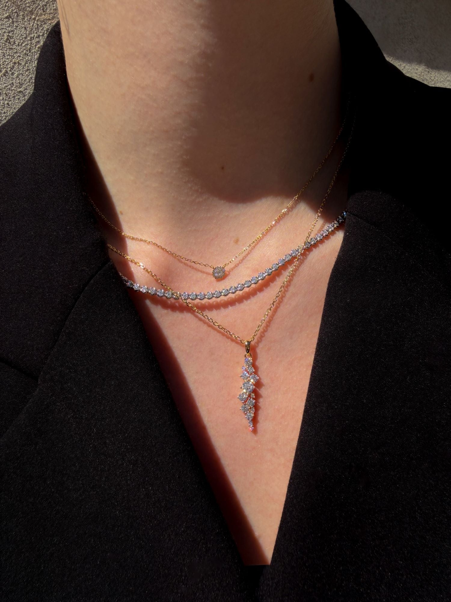 Tenniscollier i 18 kt. hvidguld med 3,40 ct.