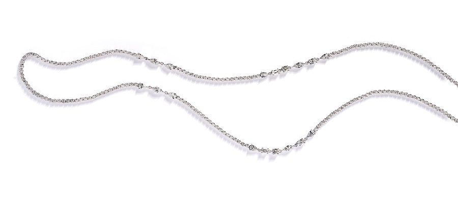 Halskæde i 18 kt. hvidguld med 3,27 ct. fancy cut diamanter og 2,78 ct. brillanter