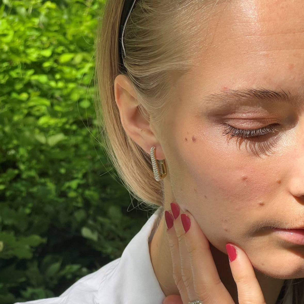 Copenhagen Square creoler i 18 kt. gulguld med 0,95 ct. brillanter