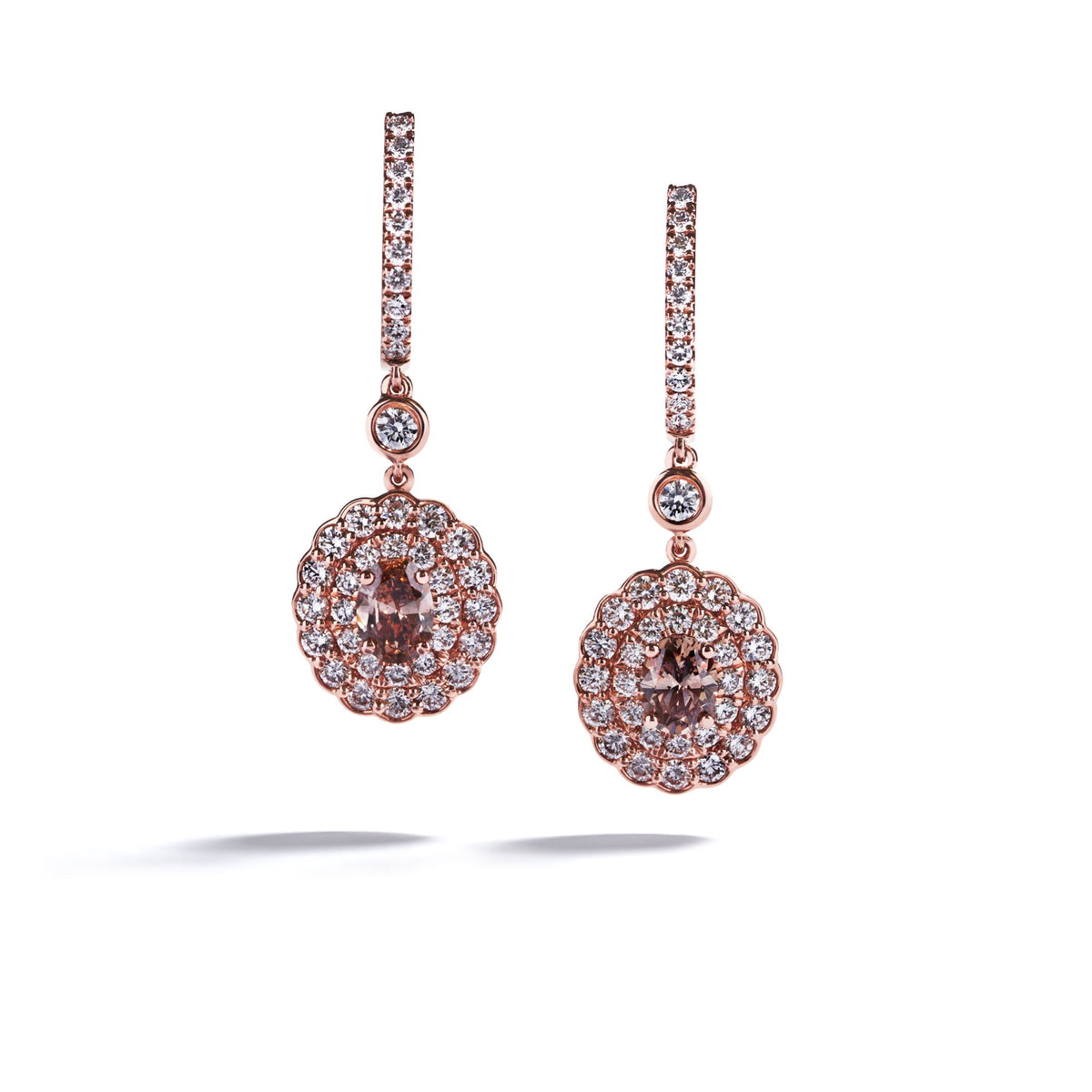 Øreringe med 0,67 ct. champagnefarvede diamanter
