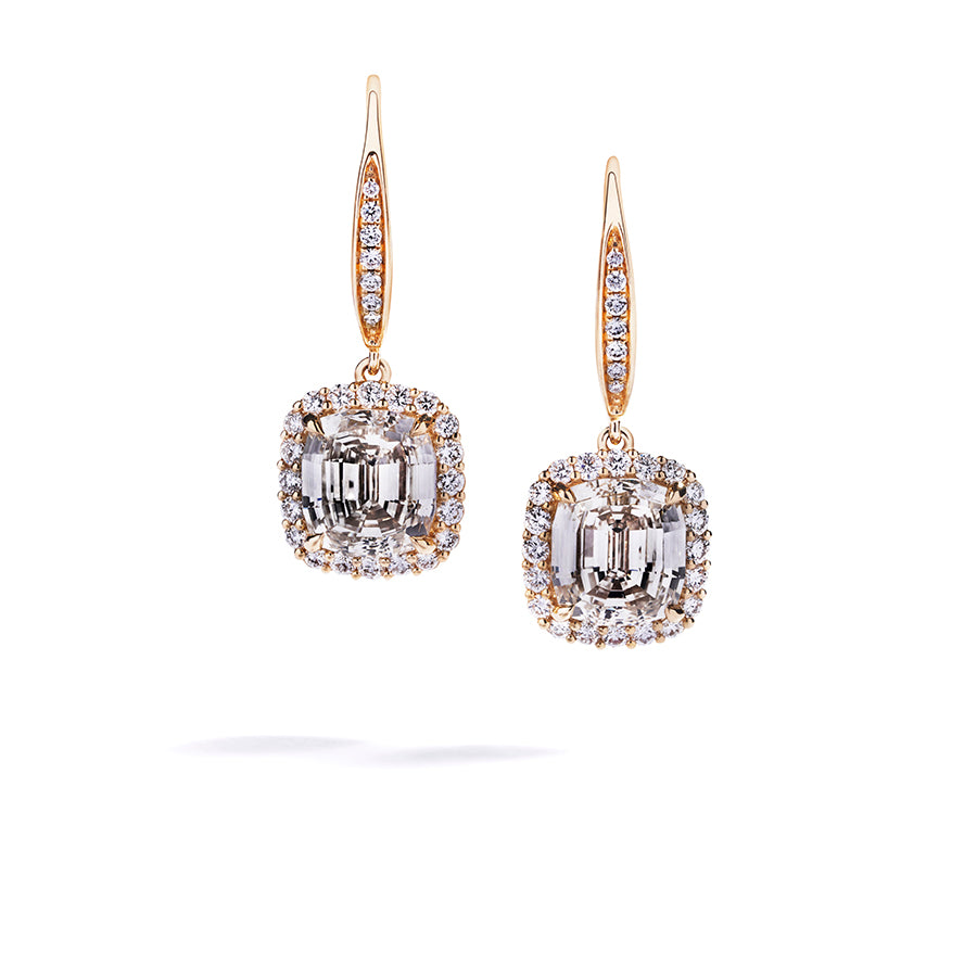 Øreringe med 6,10 ct. champagnefarvede diamanter