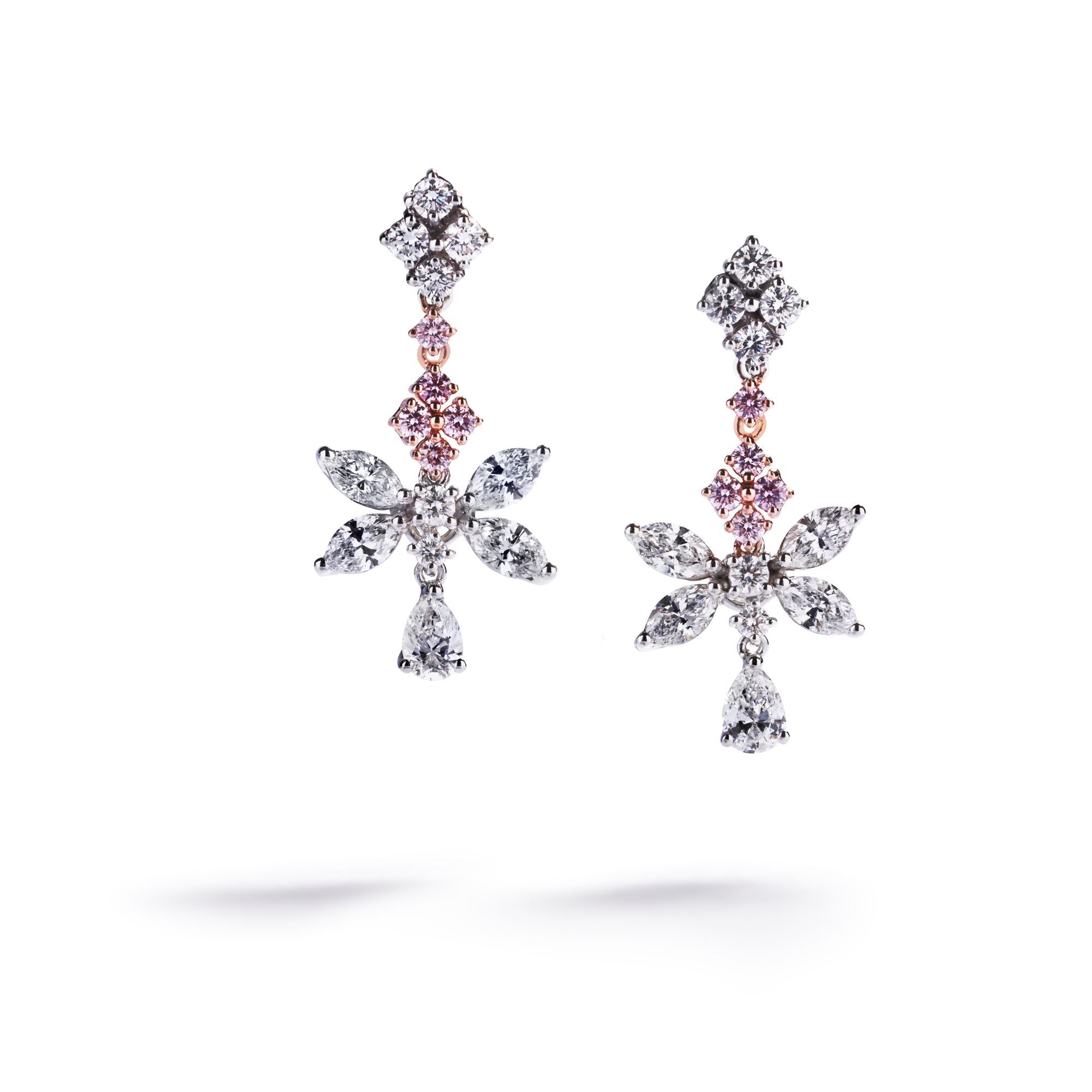 Chandeliers i hvidguld med Argyle Pink diamanter