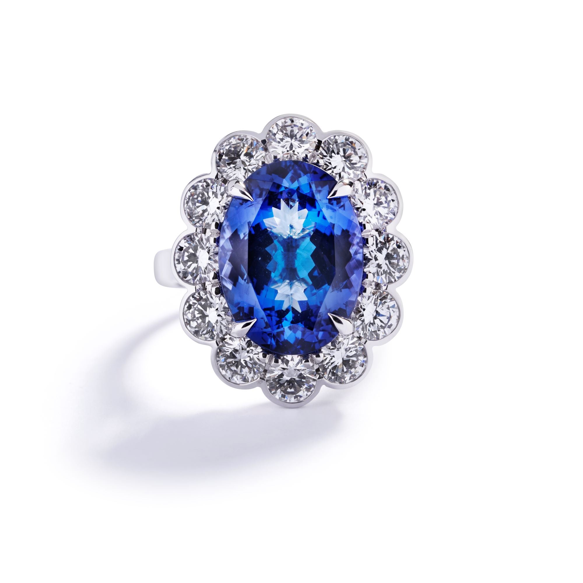 Rosetring med 2,60 ct. blå tanzanit