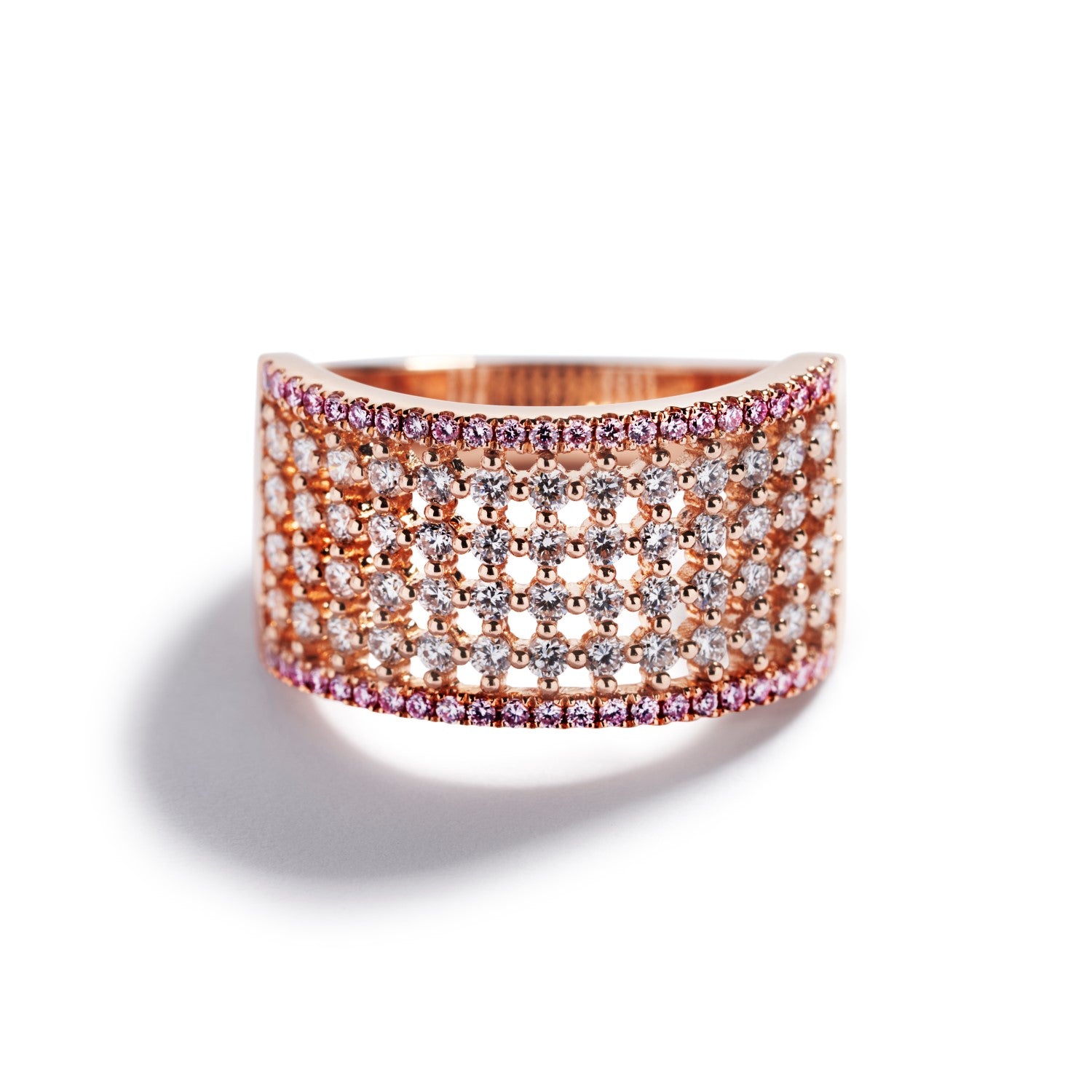 Cocktailring i 18 kt. rosaguld med 0,21 ct. Argyle Pink diamanter og 0,75 ct. brillanter