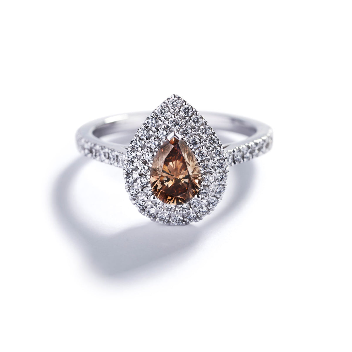 Rosetring med 0,75 ct. champagnefarvet diamant