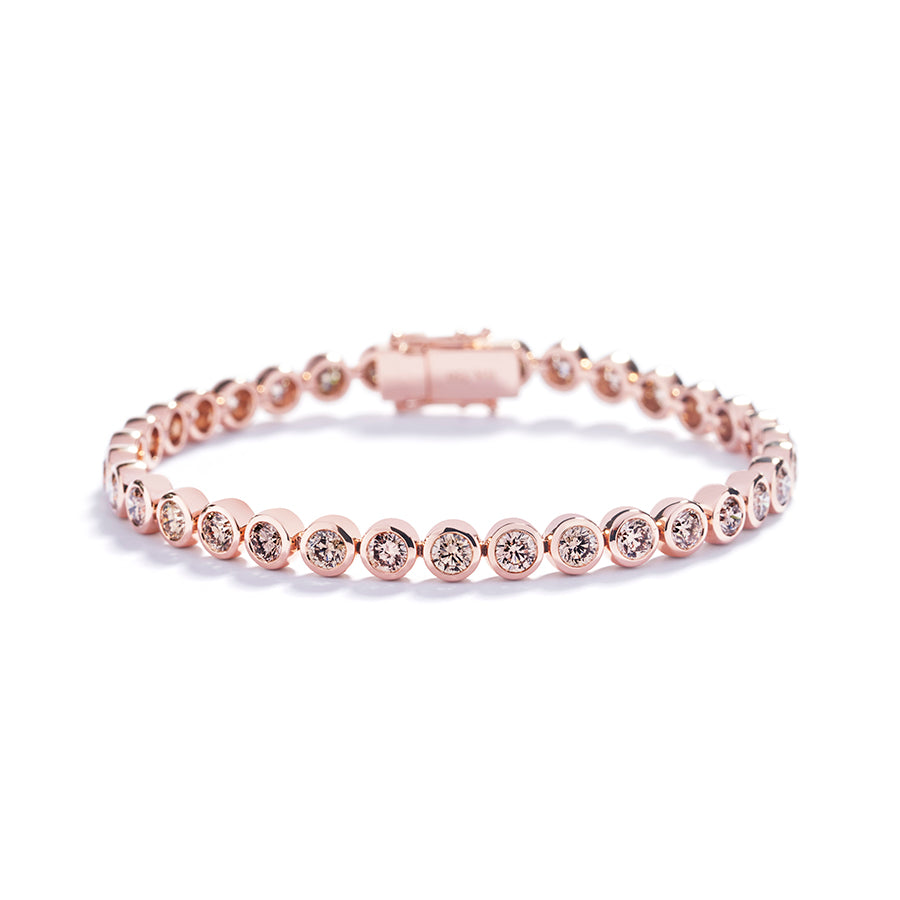 Tennisarmbånd med 6,36 ct. champagne diamanter