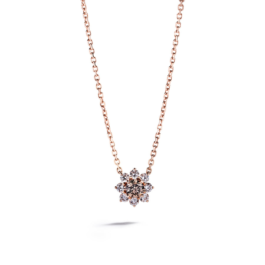 Halskæde med 0,33 ct. champagne diamant