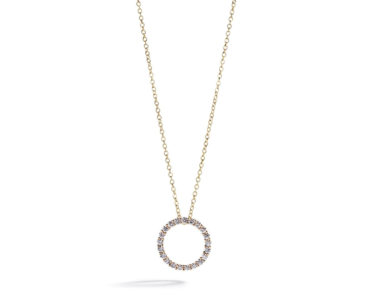 Cirkelvedhæng i 18 kt. gulguld med 0,58 ct. brillanter