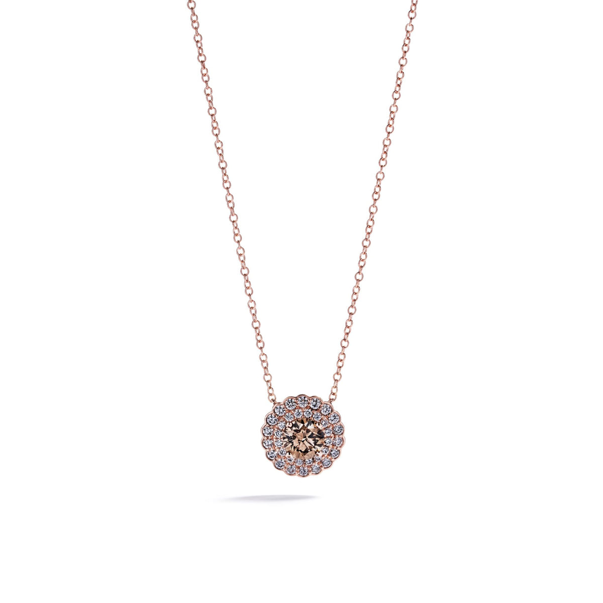 Rosetvedhæng med 1,00 ct. champagnefarvet diamant