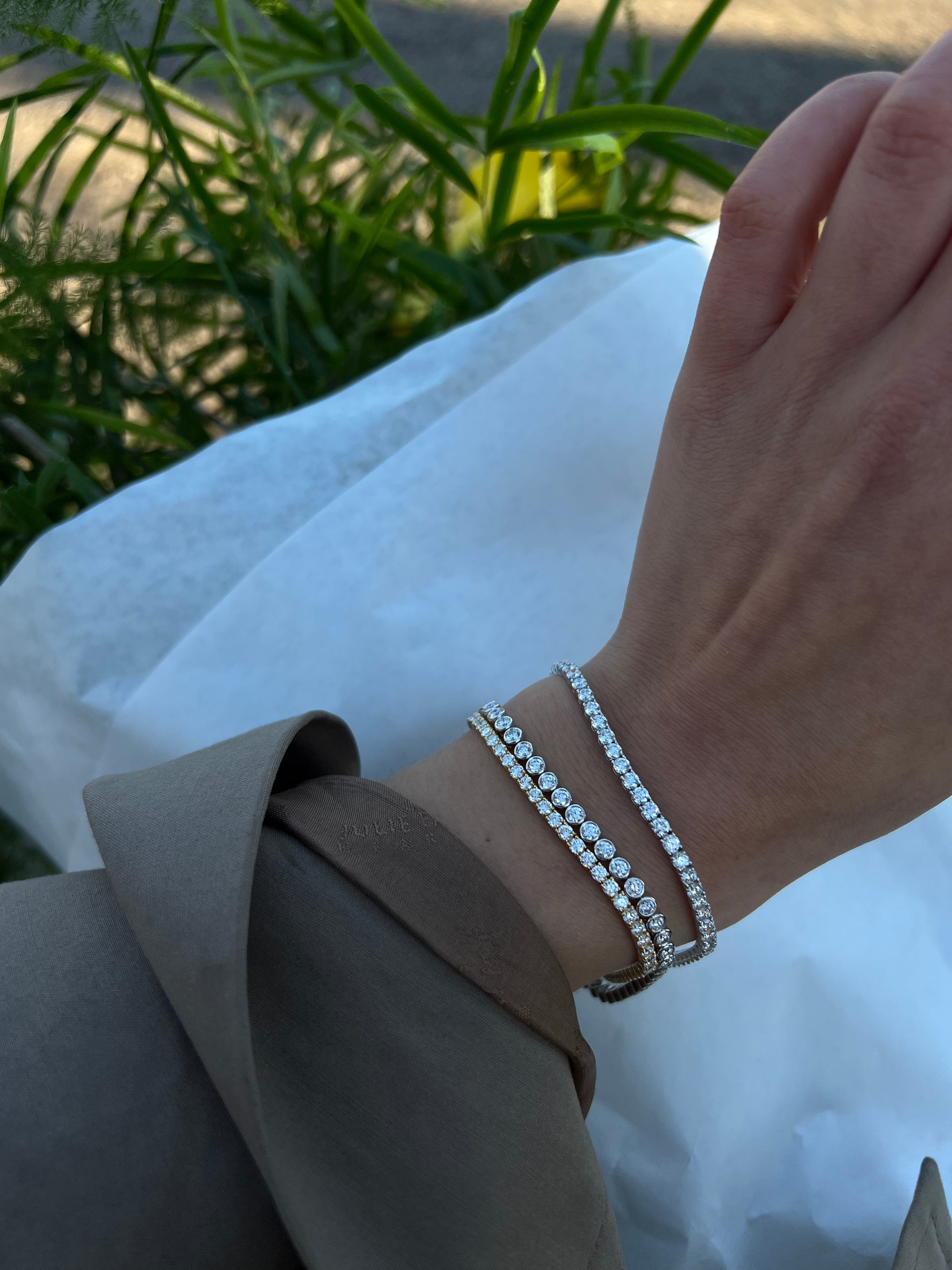 Tennisarmbånd med 3,50 ct. hvide brillanter
