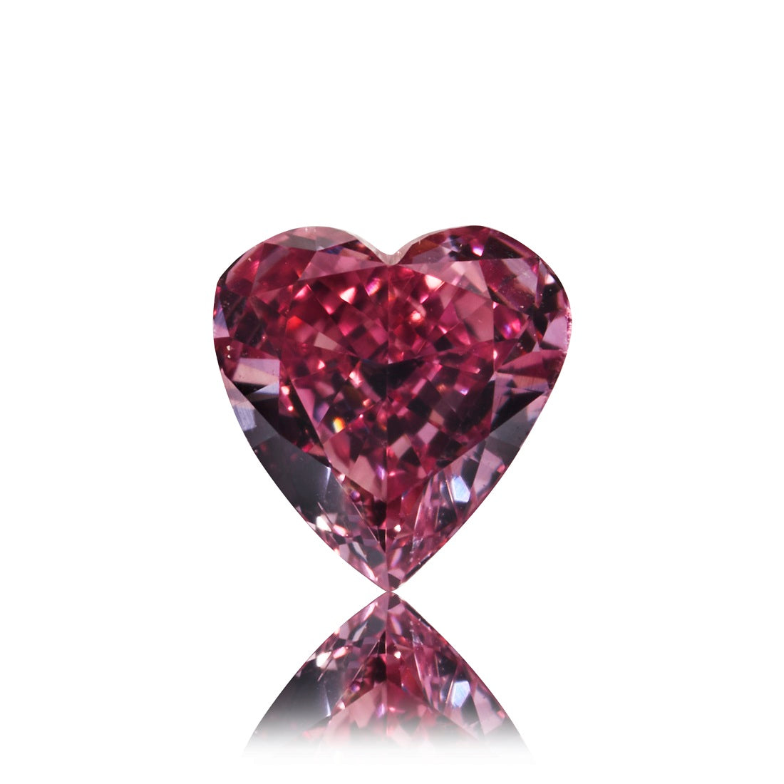 0,11 carat hjertesleben Natural Fancy Vivid Pink diamant.  GIA certifikat medfølger.