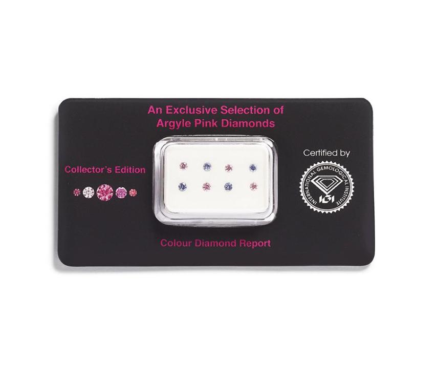 Argyle Pink Collector's Edition løse pink og blå diamanter, i alt 0,25 ct.
