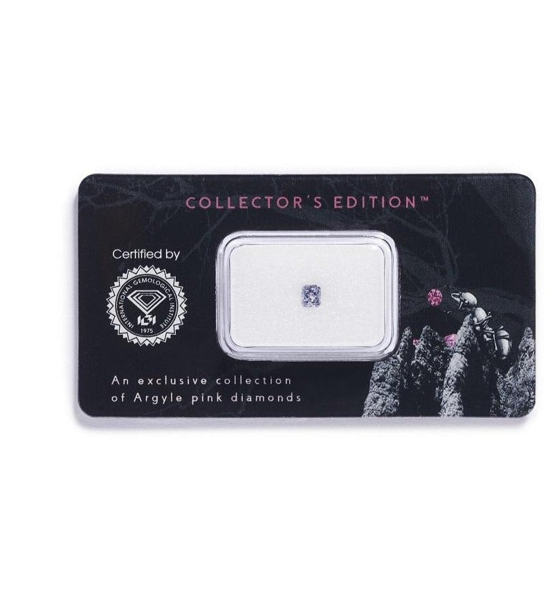 0,20 carat radiant cut Fancy Grey Violet/SI1 diamant.