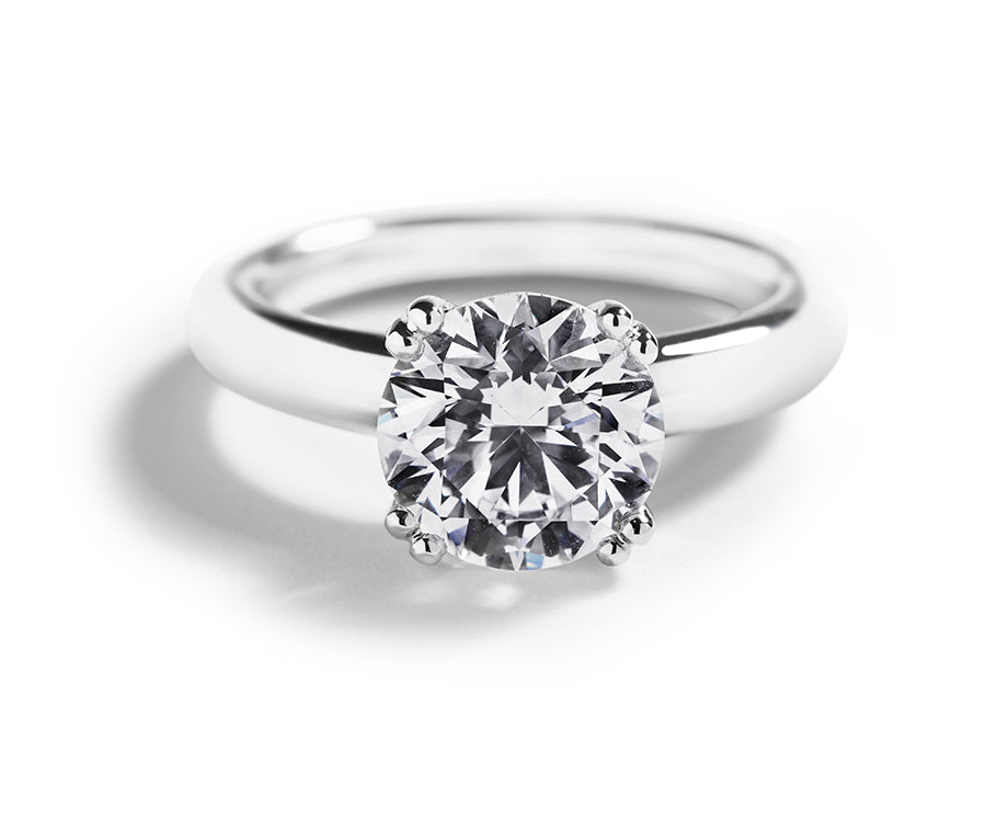 Solitairering i platin med rund brillant