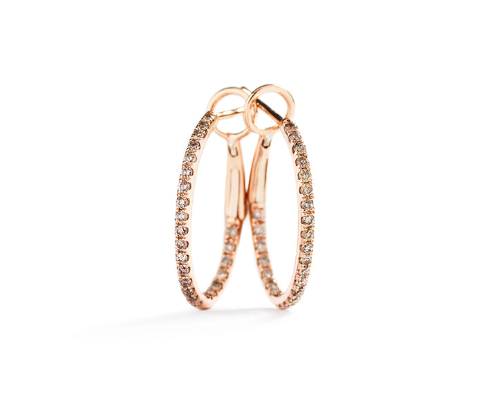 Diamant creoler med 0,38 ct. Argyle Champagne diamanter
