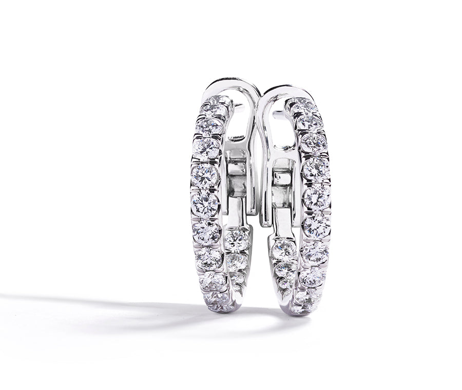 Copenhagen Classic Creoler i 18 kt. hvidguld med 1,49 ct. diamanter
