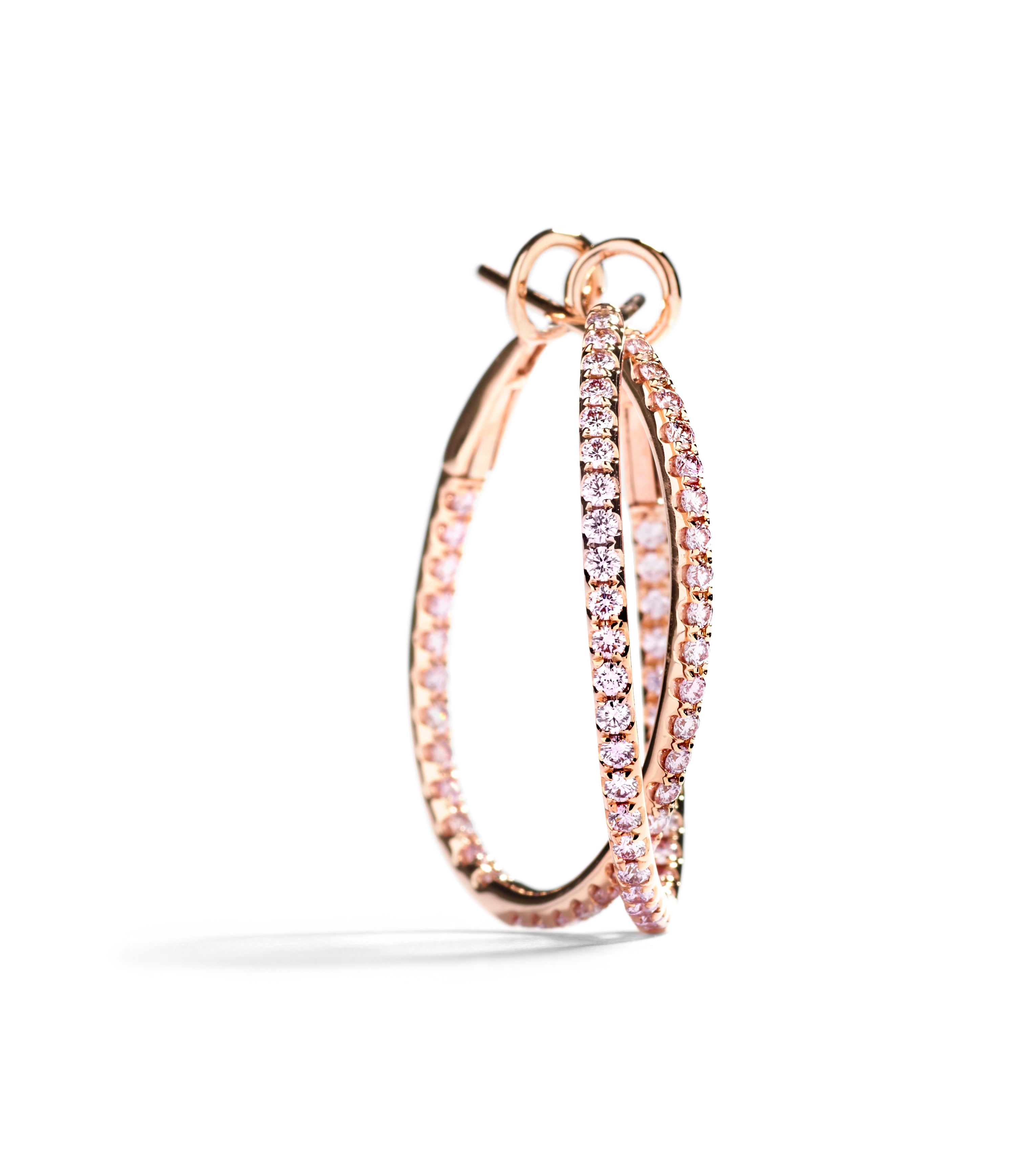 Diamant Creoler med 0,60 ct. Argyle Pink brillanter