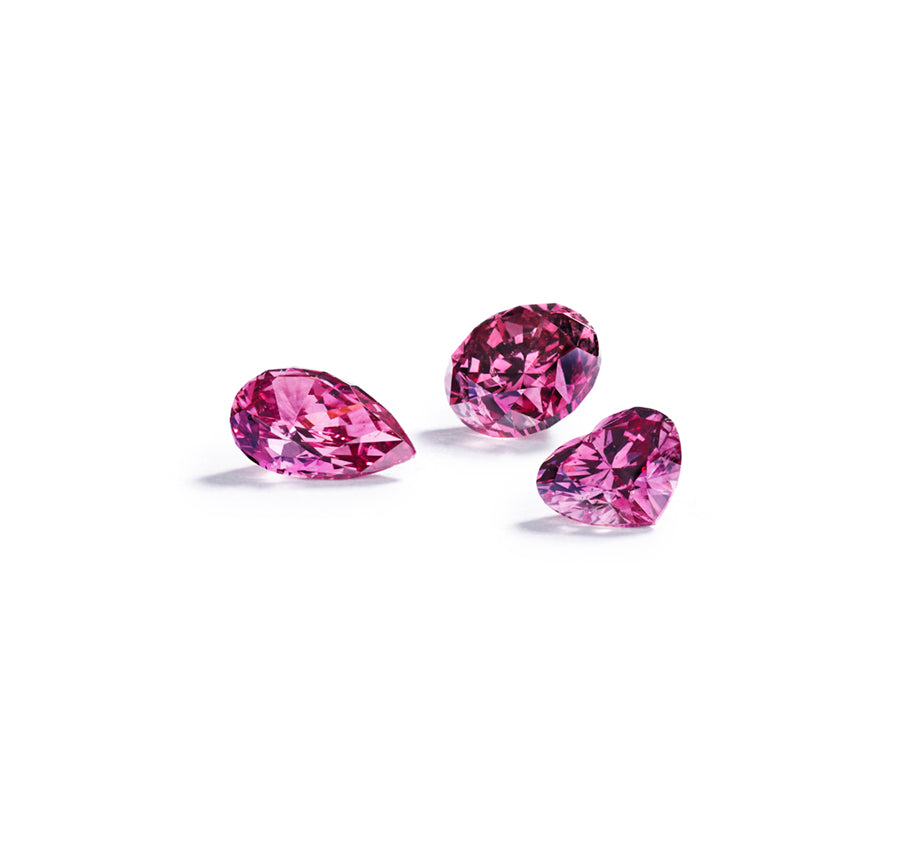 Argyle Pink dråbesleben diamant 0,27 ct. 1PP/SI1