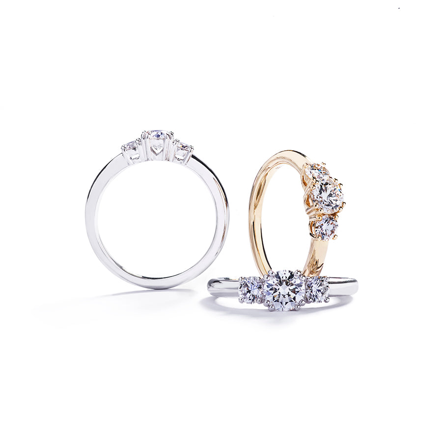 "Copenhagen Love" 3-stens ring i 18 kt. gulguld med 0,70 ct. brillant