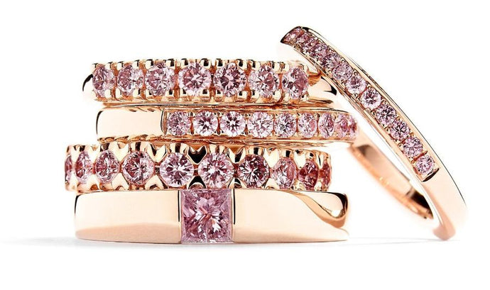 Allianceringe med pink diamanter