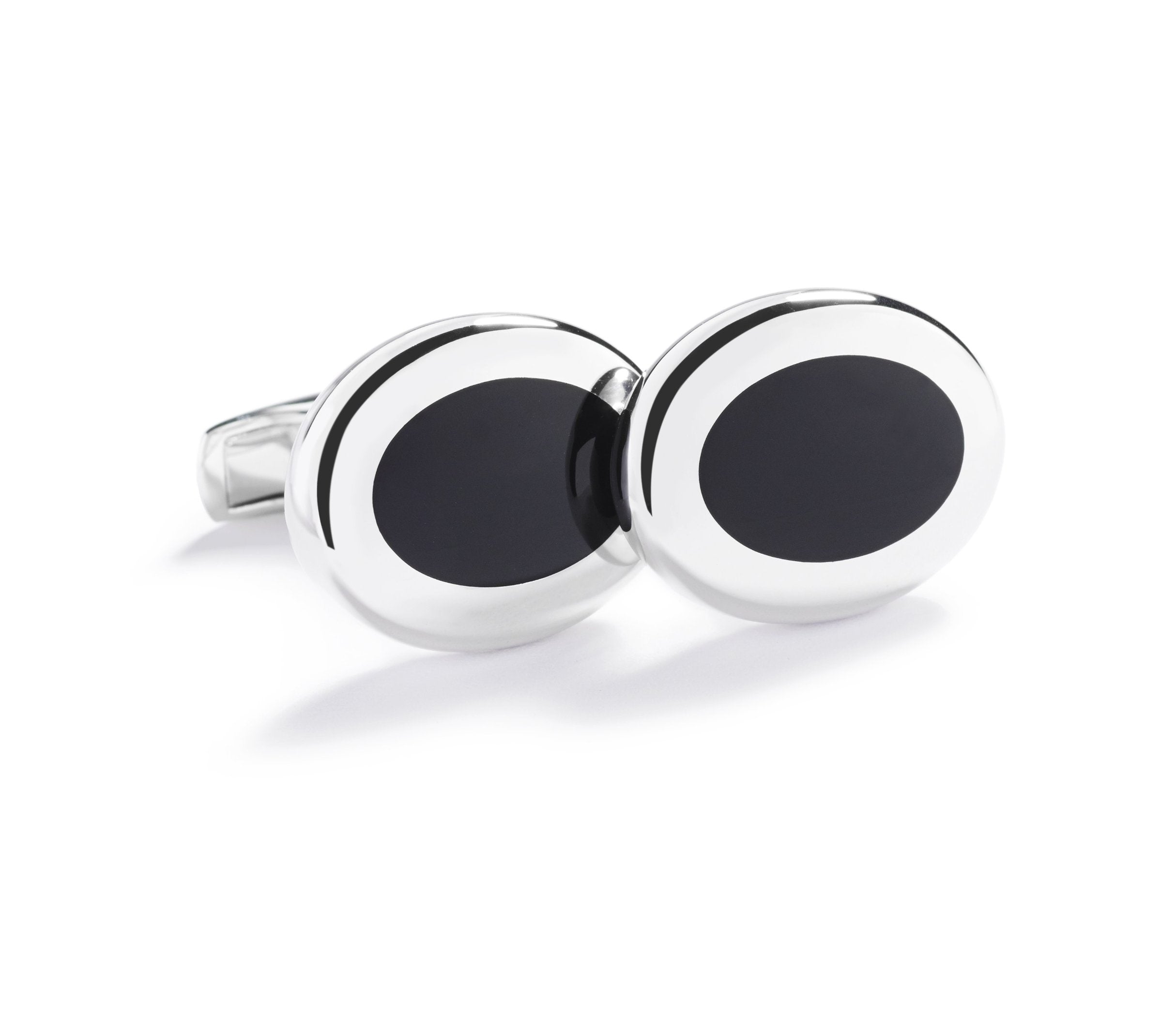 Manchetknapper i 18 kt. hvidguld og onyx