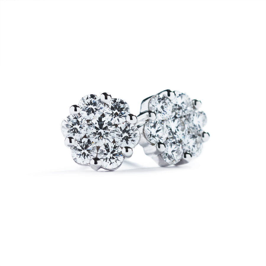 Diamantørestikker med i alt 0,76 ct. brillanter