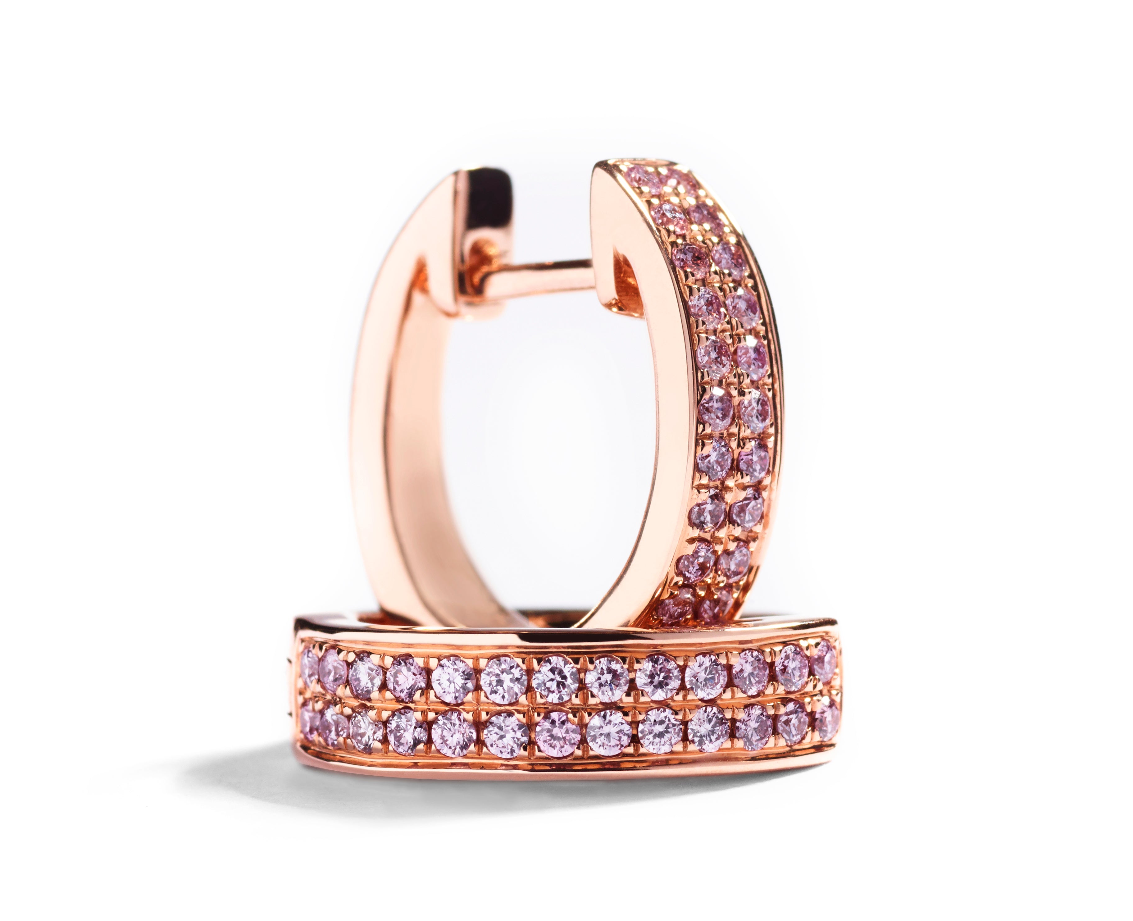Diamant creoler med 0,36 ct. Argyle Pink brillanter