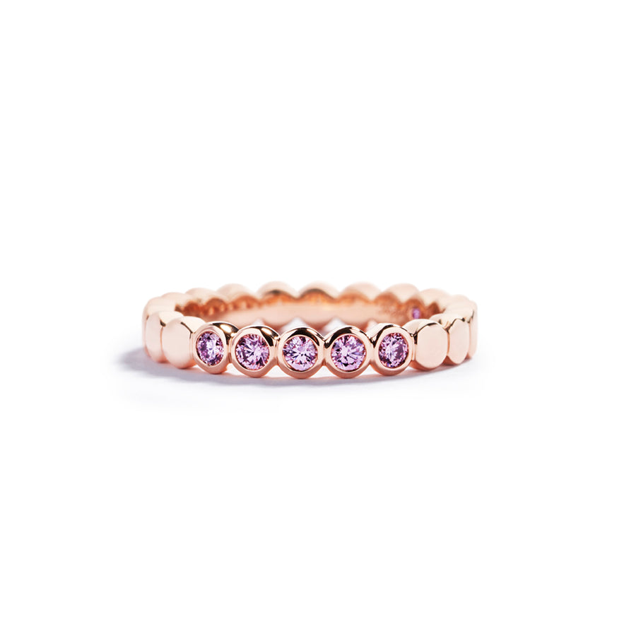Alliancering i 18 kt. rosaguld fra Hartmann's med 5 Argyle Pink diamanter 