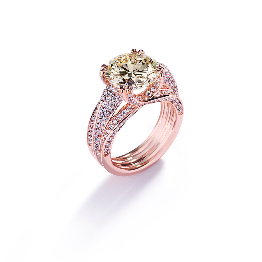 Diamantring med 5,20 ct. Top Cape diamant