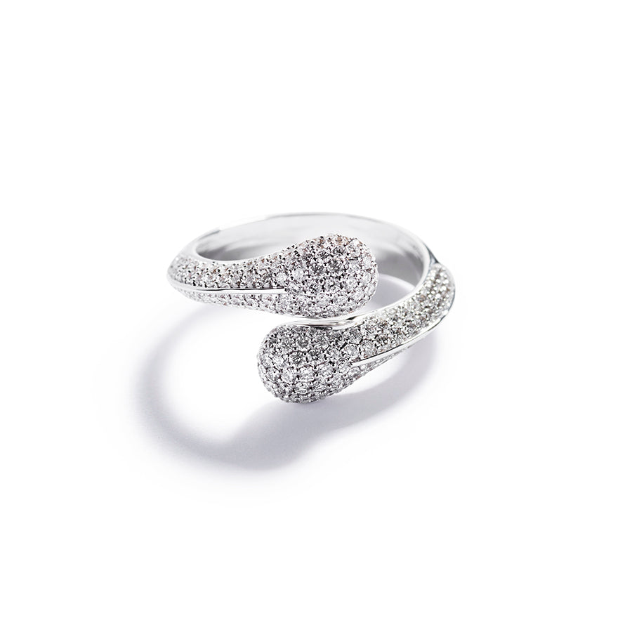 Signatur Cross-over ring med 1,23 ct. brillanter