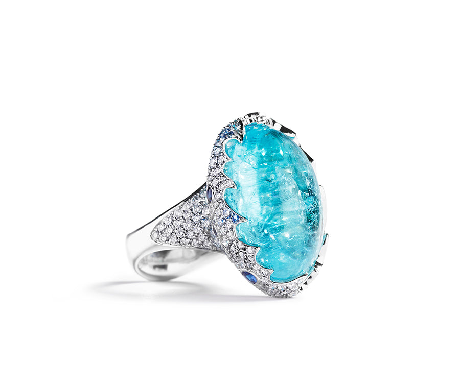 Ocean Blue ring med Paraiba turmalin og brillanter