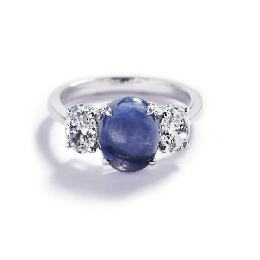 Sapphire Engagement Safir Ring Med Diamanter Estelle Sapphire Ring