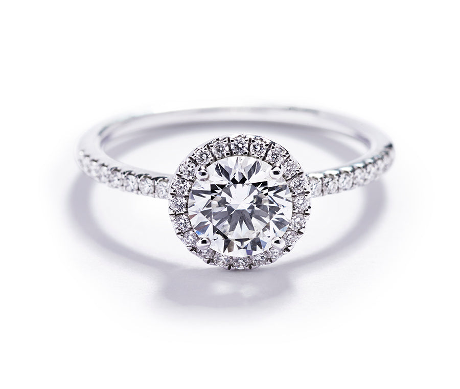 Rosetring i hvidguld med 1,01 ct. rund brillant