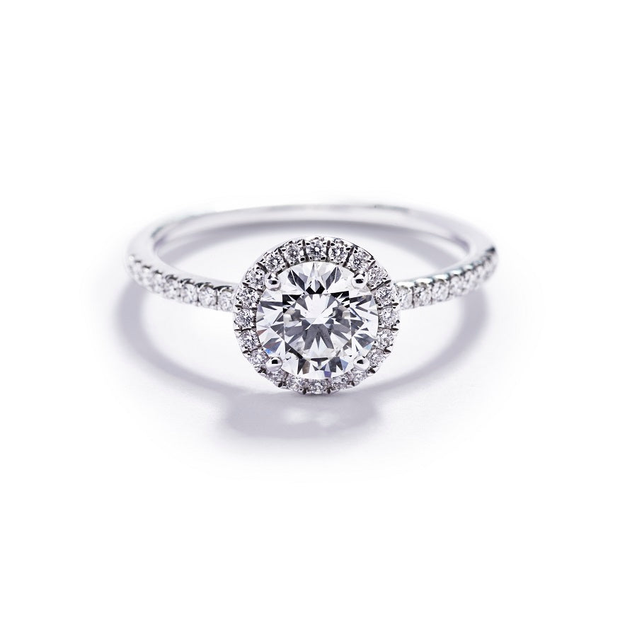 Rosetring i 18 kt. hvidguld med 0,70 ct. brillant