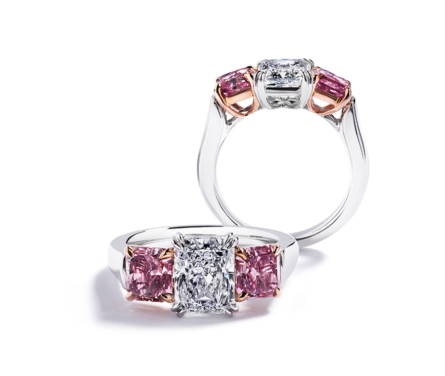 The Otto - unik 3-stens diamantring fra Hartmann's med Argyle Pink diamanter