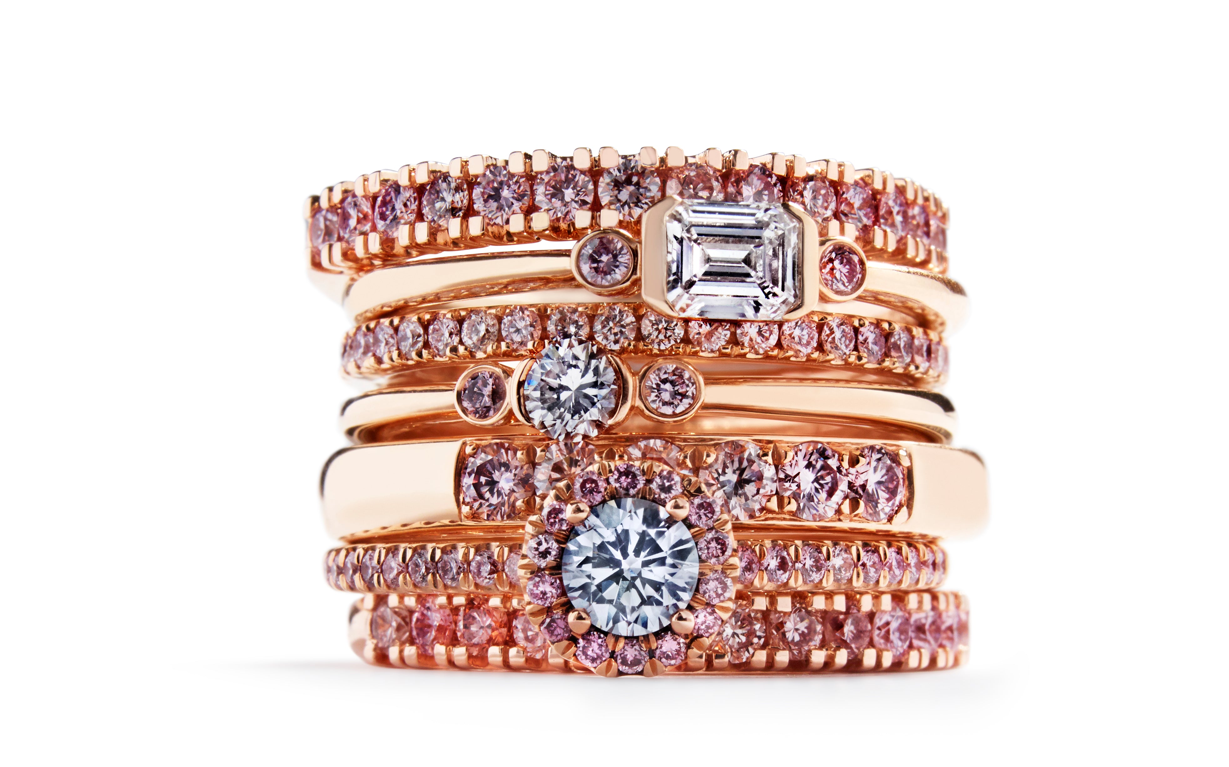 Diamantringe med Argyle Pink diamanter